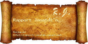 Rapport Jonatán névjegykártya